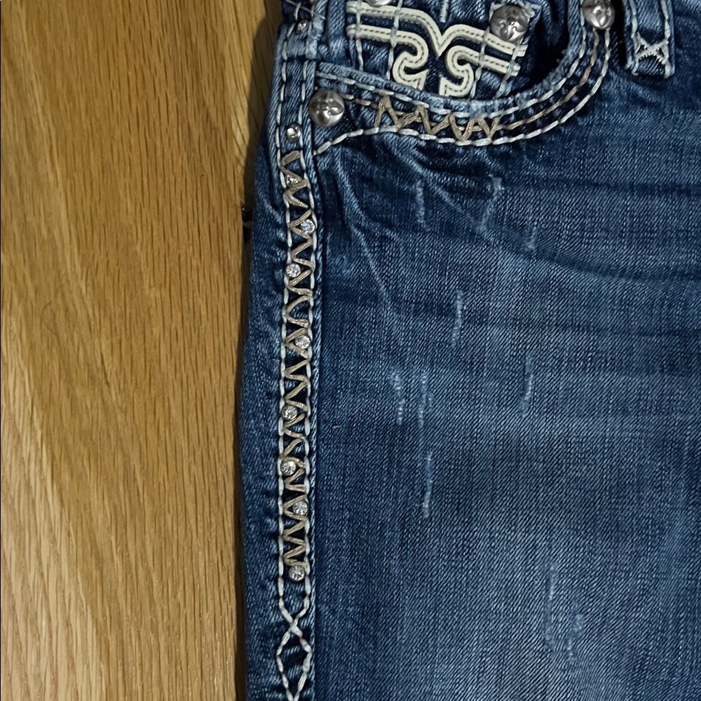 Women’s Rock Revival Buckle Exclusive Fleur De Lis Bootcut Jeans - Size 26 - Picture 11 of 12